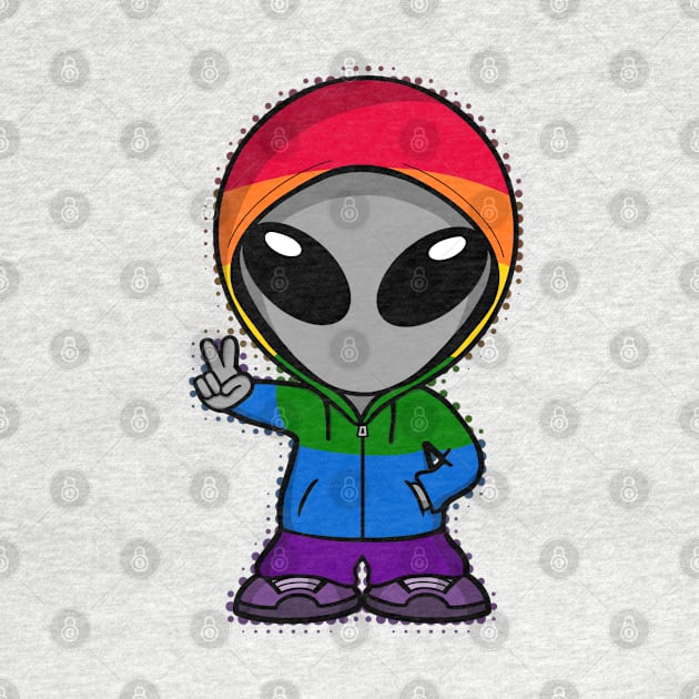 Space Alien LGBTQIA Pride Colors by SpaceAlienTees